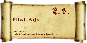 Mihai Vajk névjegykártya